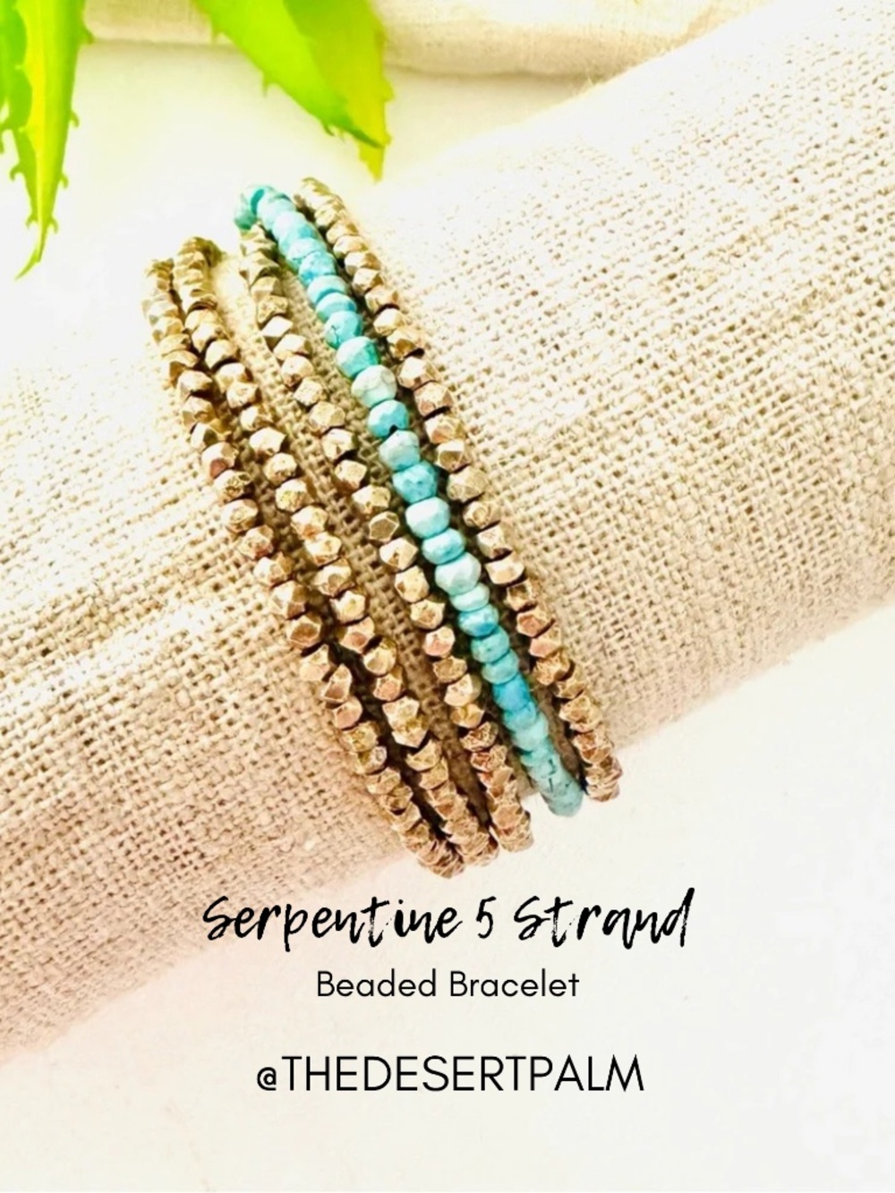 Serpentine 5 Strand Beaded Bracelet | 18k Gold Vermeil